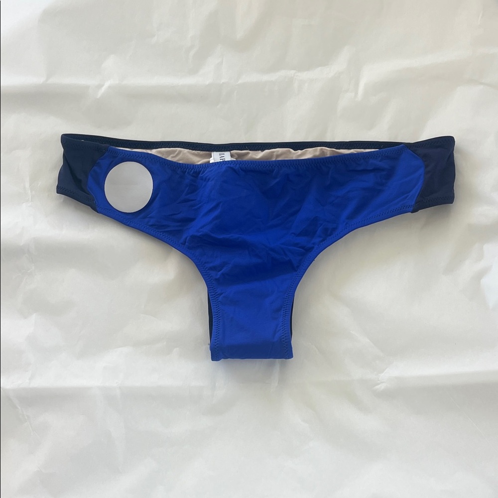NWT La Perla Royal Blue Front, Navy Back Bikini Bottom with White Circle size XS
